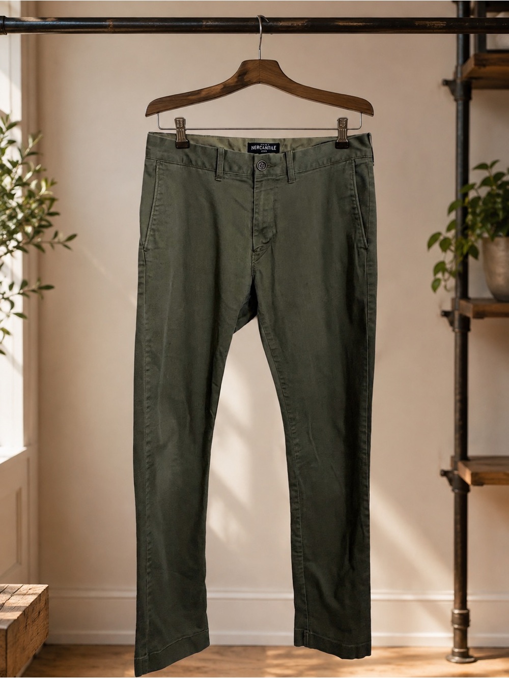 J.Crew Mercantile Flex Slim Chino Pants W29 L32 Olive Green